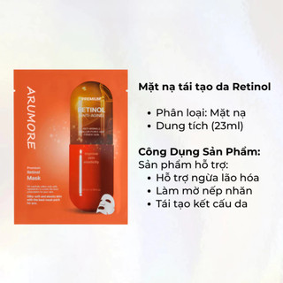 Combo 10 miếng mặt nạ Arumore hỗ trợ cấp ẩm làm dịu sáng da phục hồi & làm sáng đều màu da (23ml x10)