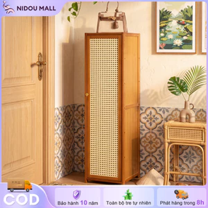 Tủ giày dệt treo đứng chịu tải 300kg thoáng khí, chống bụi tiết kiệm không gian dễ lắp ráp Gỗ Tre
