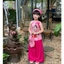 Bộ Yếm Mặc Tết cho bé gái có in hình, Sét Yếm 2 Dây Cho Bé Gái lụa gấm chất mềm đẹp BB07- BEEKIDS