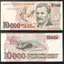 Sưu tầm Nam Mỹ xưa: 10 000 Cruzeiros - Brazil 1991 Mới