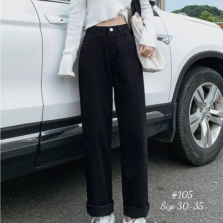 Quần Jean Nữ Bigsize MS105 Ống Suông Rộng Lưng Cao Nhiều Màu Tôn Dáng Mặc Đi Biển 55-90kg 2KJEANS | BigBuy360 - bigbuy360.vn