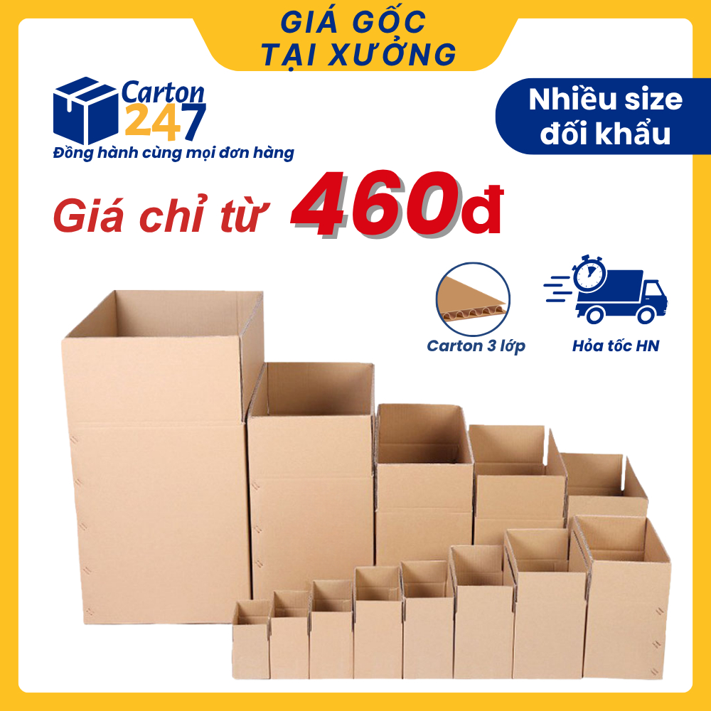 [COMBO 10] Hộp carton đóng gói hàng FULL SIZE, hộp giấy carton đóng gói hàng giá rẻ - Carton 247