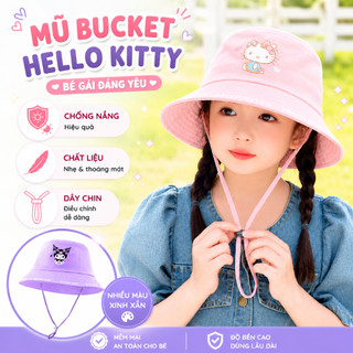 Mũ Tai Bèo Trẻ Em 3-10 Tuổi Hoạt Hình Dễ Thương Có Quai Đeo Chống Nắng Cho Bé Trai Bé Gái Mũ Bucket Cotton Cao Cấp
