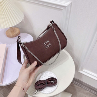 [LM2617] Túi Xách Nữ Túi Đeo Chéo Đeo Chéo Da Lộn Mác Chữ Min
