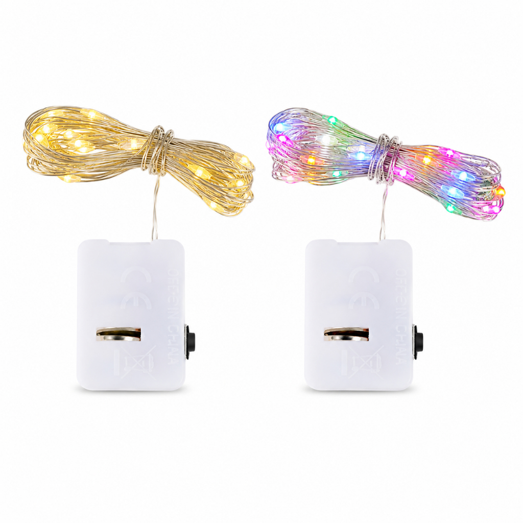 Dây Đèn LED Đom Đóm Sẵn Pin 1M Nhấp Nháy Trang Trí Hộp Quà, Sinh Nhật, Kỷ Niệm, Decor Phòng