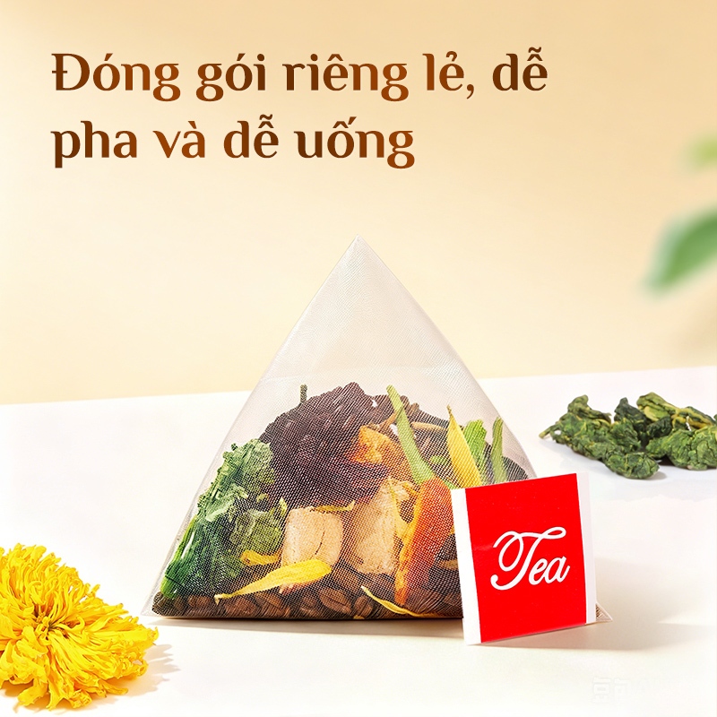 Trà Thảo Mộc Dưỡng Tâm 105 Túi Lọc–An Thần, Ngủ Ngon Sâu, Giảm Căng Thẳng, Mát Gan, Thanh Lọc Cơ Thể