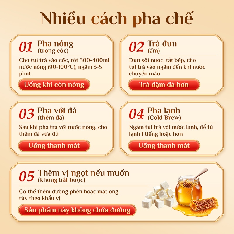 Trà Thảo Mộc Dưỡng Tâm 105 Túi Lọc–An Thần, Ngủ Ngon Sâu, Giảm Căng Thẳng, Mát Gan, Thanh Lọc Cơ Thể