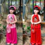 Bộ Yếm Mặc Tết cho bé gái có in hình, Sét Yếm 2 Dây Cho Bé Gái lụa gấm chất mềm đẹp BB07- BEEKIDS