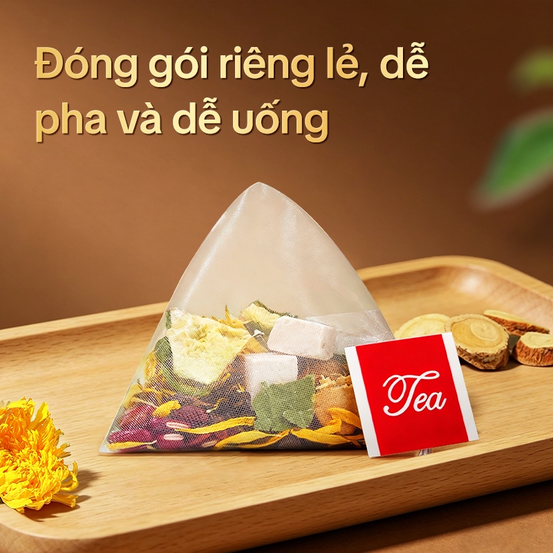 105 Túi Lọc Trà Thảo Mộc Ngủ Ngon–An Thần Ngủ Ngon, Mát Gan, Thanh Lọc Cơ Thể, Hỗ Trợ Sức Khỏe