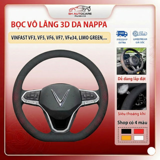 Bọc Vô Lăng Xe LIMO GREEN Da Nappa Cao Cấp SH Autocare Mềm Mại Thoáng Khí,Limo Green,VF3,VF5,VF8,VF9