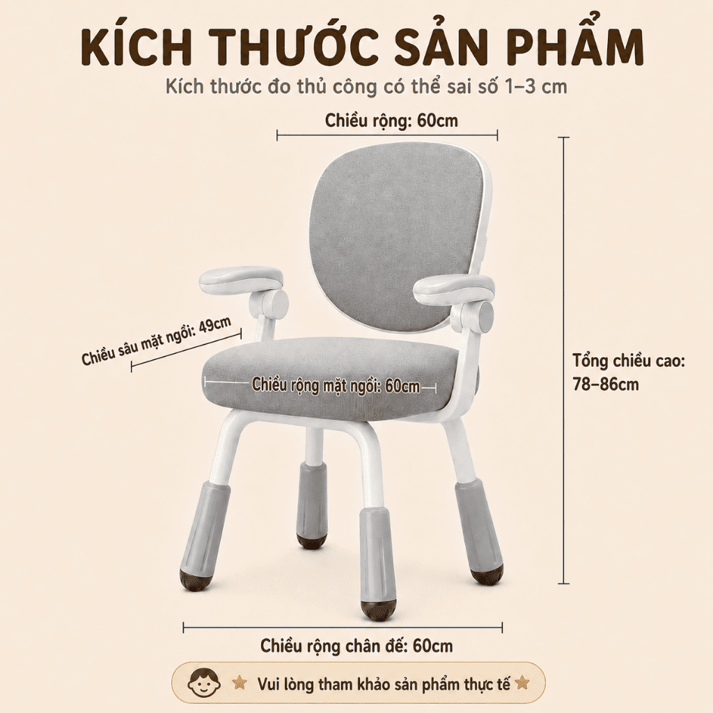 Ghế Học Sinh Chống Gù Cho Bé Ghế Ngồi Học Trẻ Em Bảo Vệ Cột Sống Điều Chỉnh Độ Cao Đệm Êm 4 Chân Chắc Chắn | BigBuy360 - bigbuy360.vn