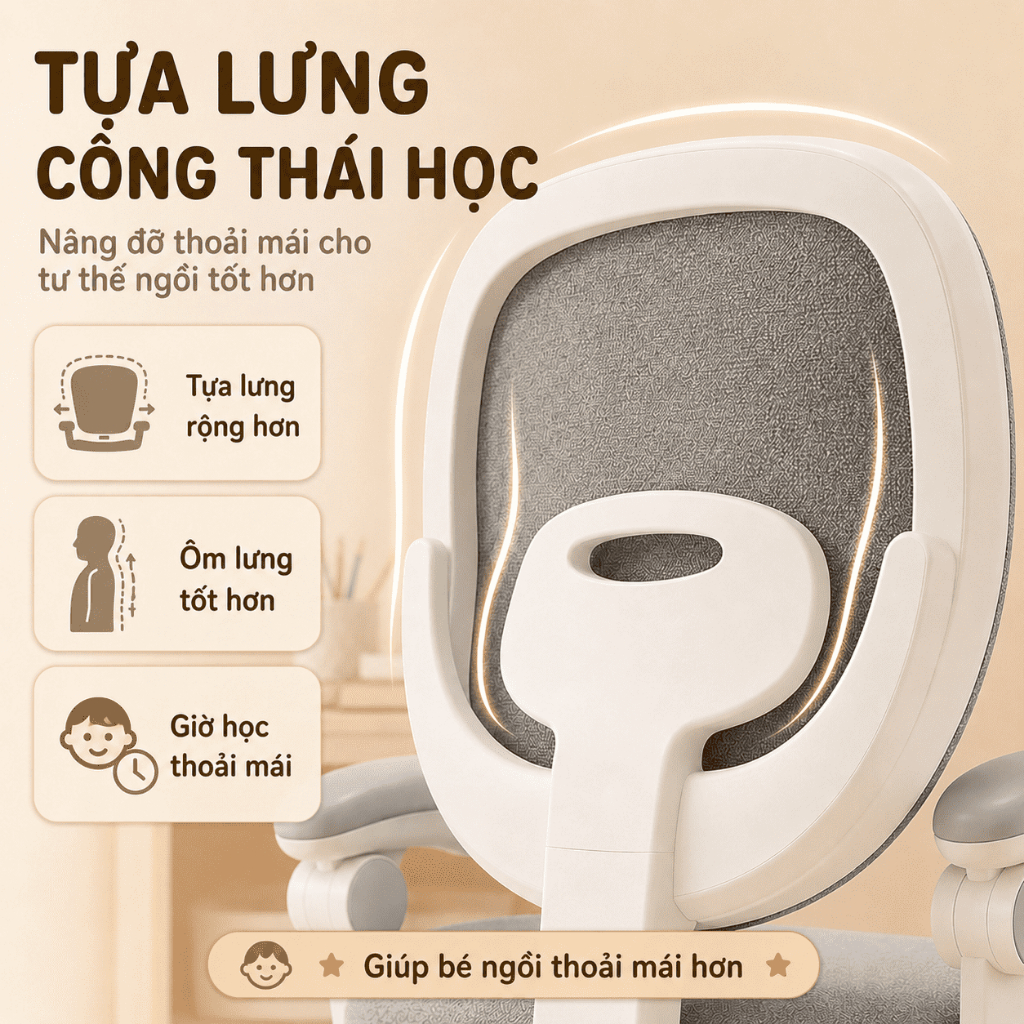 Ghế Học Sinh Chống Gù Cho Bé Ghế Ngồi Học Trẻ Em Bảo Vệ Cột Sống Điều Chỉnh Độ Cao Đệm Êm 4 Chân Chắc Chắn | BigBuy360 - bigbuy360.vn