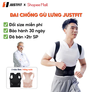 Đai chống gù lưng nam JUSTFIT đeo thẳng lưng, định hình cải thiện dáng khi chơi thể thao, tập gym