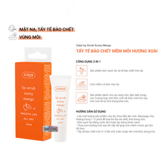 (DATE 3-2027) Tẩy Tế Bào Chết Môi Ziaja Sunny Mango Hương Xoài 12ml