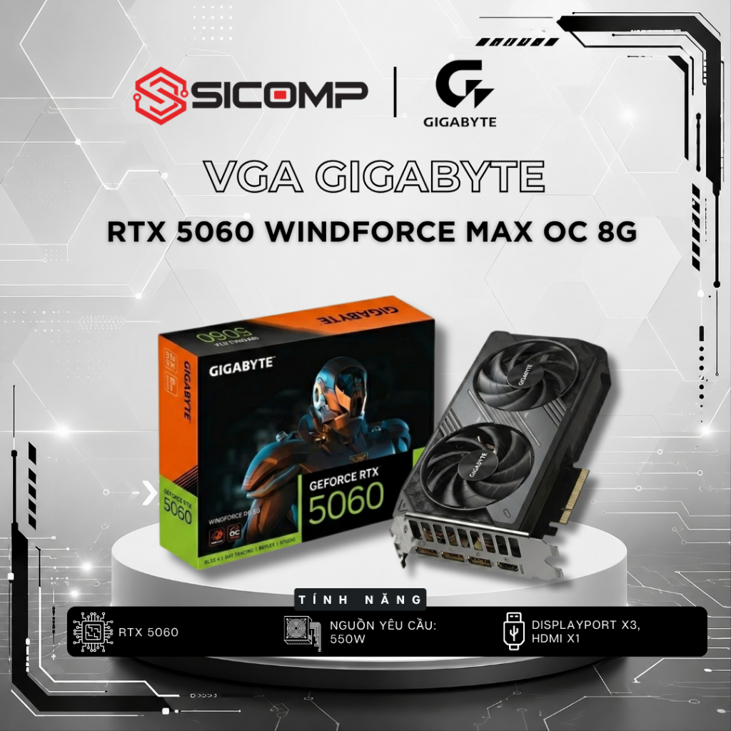 [FULL VAT] VGA ASUS Dual RTX 5060 8GB GDDR7 OC, CHÍNH HÃNG, BH 3Y | BigBuy360 - bigbuy360.vn