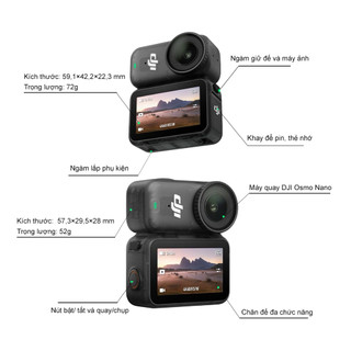 DJI Osmo Nano 64GB - Camera Đeo Thông Minh Siêu Nhỏ Gọn | AI Tracking | Bộ Nhớ Trong 64GB | Chính Hãng BH12T