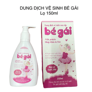DUNG DỊCH VỆ SINH cho bé gái 150ml - Làm sạch nhẹ nhàng, không chứa thành phần gây kích ứng, an toàn tuyệt đối cho bé