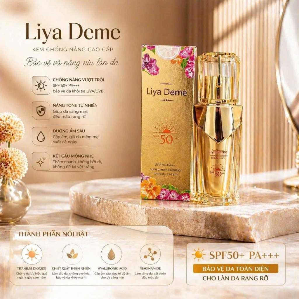 Kem Chống Nắng Liya Deme Bản Nâng Cấp Của Demejine Cấp Ẩm Căng Bóng Mịn Da 40ml
