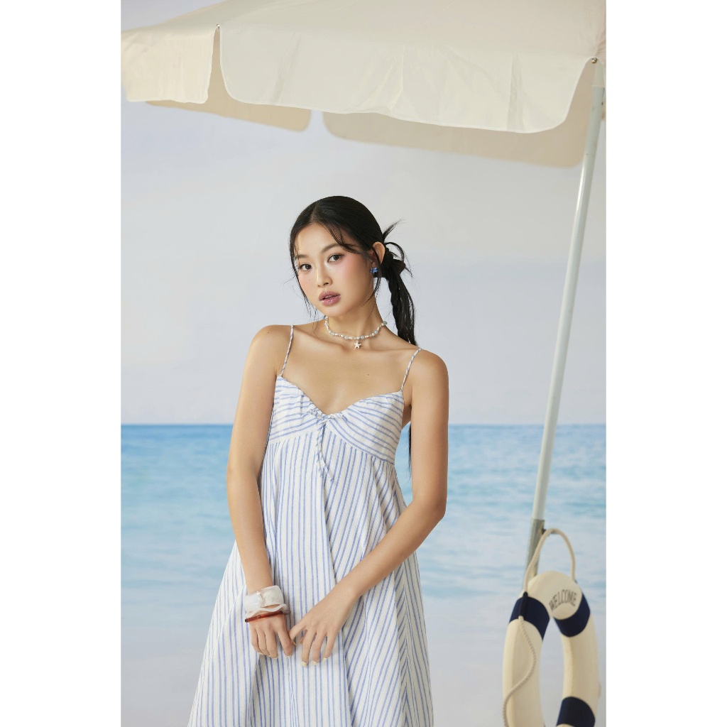 Đầm Nữ Maxi PALMY Hai Dây Kẻ Sọc Mùa Hè Đáng Yêu SECODEE
