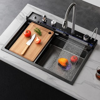 Chậu Rửa Bát 1 Hố Thông Minh inox 304 vật liệu Cao Cấp đa chức năng hiển thị nhiệt độ Full Phụ Kiện Sang Bảo hành 2 năm