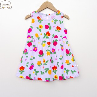Váy Lanh bé gái, Đầm Lanh bé gái sát nách dáng suông ChuChoaKids [VBC26]