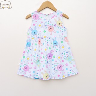 Váy Lanh bé gái, Đầm Lanh bé gái sát nách dáng suông ChuChoaKids [VBC26]