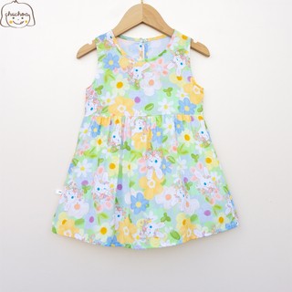 Váy Lanh bé gái, Đầm Lanh bé gái sát nách dáng suông ChuChoaKids [VBC26]