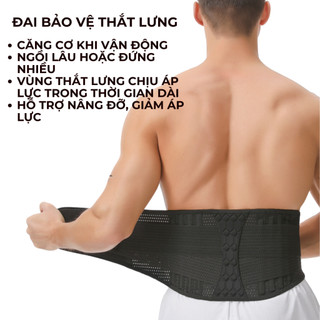 Đai Lưng Cột Sống ECOFIT, Hỗ Trợ Điều Trị Thoái Hóa Cột Sống, Thoát Vị Đĩa Đệm, Đau Thần Kinh Tọa