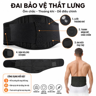 Đai Lưng Cột Sống ECOFIT, Hỗ Trợ Điều Trị Thoái Hóa Cột Sống, Thoát Vị Đĩa Đệm, Đau Thần Kinh Tọa