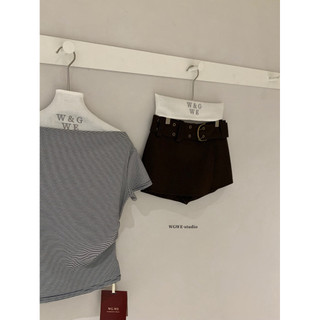 𝐩𝐡𝐢𝐞𝐧 𝐖𝐆𝐖𝐄 | (Sẵn) w9534 Chân Váy Kaki Ngắn Có Quần Trong Cạp Thấp Kèm Đai