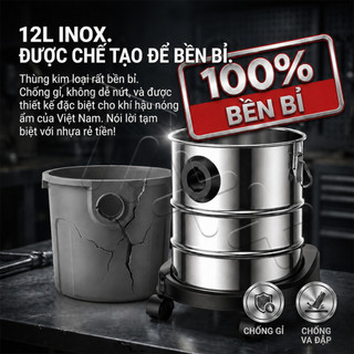 TIXX Máy hút bụi thùng 12L khô ướt gọn nhẹ dễ cất một máy dùng cho căn hộ nhỏ