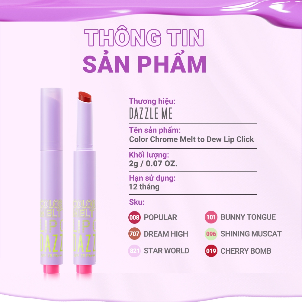 Son Dưỡng Dazzle Me Color Chrome Melt To Dew Lip Click