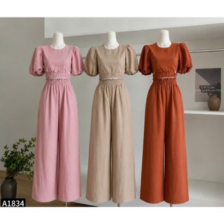 Set : Áo Croptop chun eo + quần ống rộng 3 mà