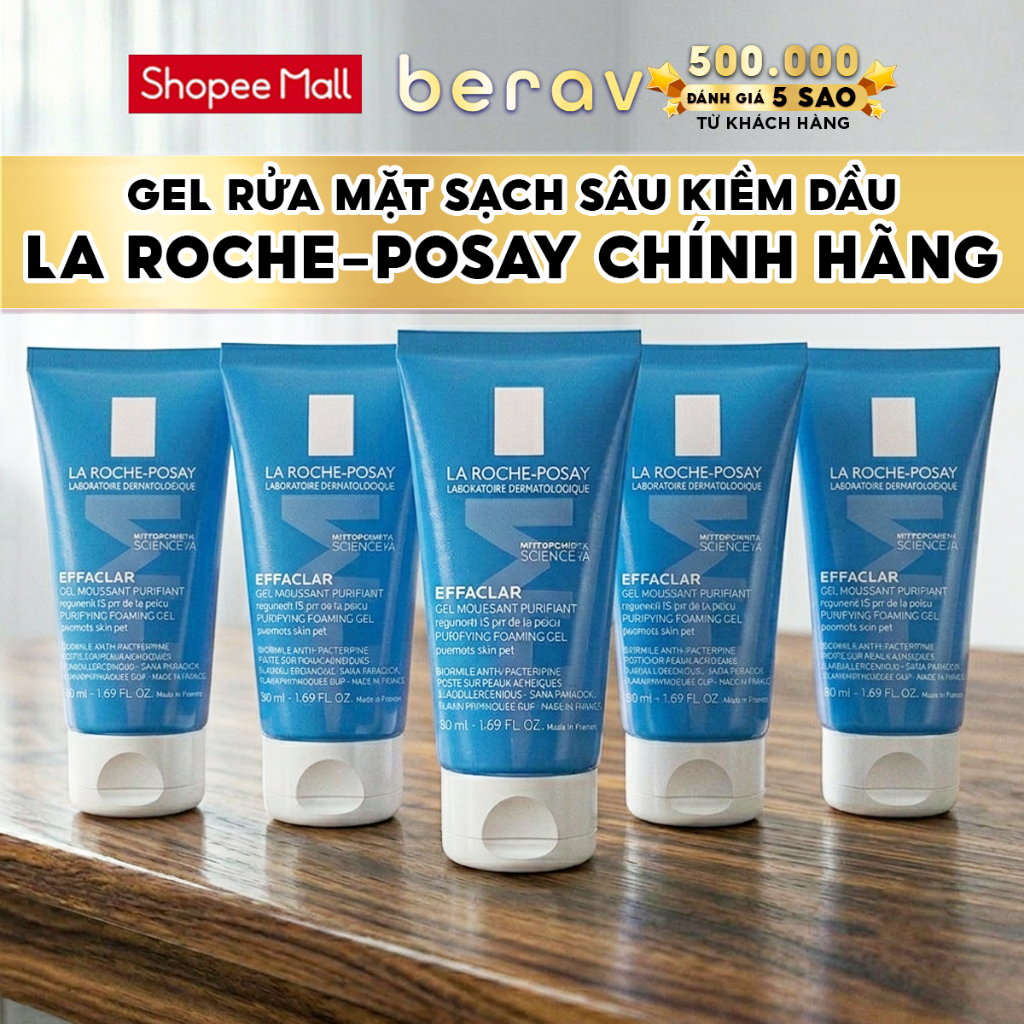 [MINISIZE] Sữa Rửa Mặt La Roche Posay Dạng Gel Giảm Mụn, Kiềm Dầu Effaclar Gel 50ml