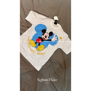 [ẢNH CHÍNH CHỦ] Áo Thun Chuột Mickey Blue Chấm Bi 2 Mặt 𝐛𝐲 𝐍𝐠𝐮𝐲𝐞𝐧𝐤𝐢𝐦𝐭𝐡𝐚𝐨