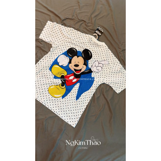 [ẢNH CHÍNH CHỦ] Áo Thun Chuột Mickey Blue Chấm Bi 2 Mặt 𝐛𝐲 𝐍𝐠𝐮𝐲𝐞𝐧𝐤𝐢𝐦𝐭𝐡𝐚𝐨
