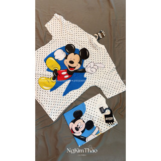 [ẢNH CHÍNH CHỦ] Áo Thun Chuột Mickey Blue Chấm Bi 2 Mặt 𝐛𝐲 𝐍𝐠𝐮𝐲𝐞𝐧𝐤𝐢𝐦𝐭𝐡𝐚𝐨