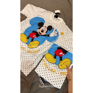 [ẢNH CHÍNH CHỦ] Áo Thun Chuột Mickey Blue Chấm Bi 2 Mặt 𝐛𝐲 𝐍𝐠𝐮𝐲𝐞𝐧𝐤𝐢𝐦𝐭𝐡𝐚𝐨
