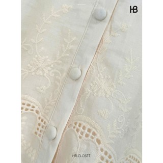 ​HB - Set Bộ Váy Cotton Ren Áo Sát Nách Kèm Chân Váy Dài Đi Biển Dạo Phố S151