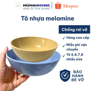 Combo 2 Tô Nhựa Melamine Cao Cấp - Tô Nhựa Ăn Bún Phở 17cm và 20cm - Hùng Home