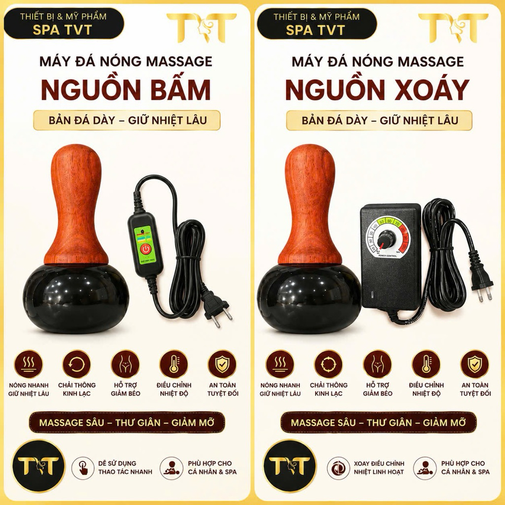 Máy Đá Nóng Massage Body,Hỗ Trợ Giảm Béo , Đả Thông Kinh Lạc, Nguồn Bấm & Nguồn Xoáy