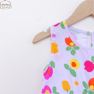 Váy Lanh bé gái, Đầm Lanh bé gái sát nách dáng suông ChuChoaKids [VBC26]