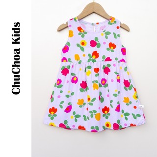 Váy Lanh bé gái, Đầm Lanh bé gái sát nách dáng suông ChuChoaKids [VBC26]