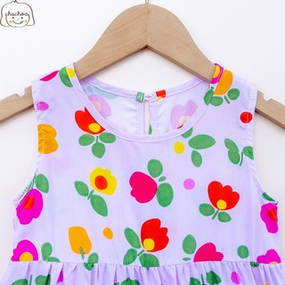 Váy Lanh bé gái, Đầm Lanh bé gái sát nách dáng suông ChuChoaKids [VBC26]