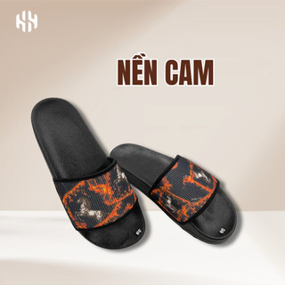 [SALE 7.7 GIẢM 30K] Dép Quai Ngang Nam Nữ Họa Tiết Loang Đế PU Chống Trượt, Quai Da In 4D Viền Vải Chắc Chắn