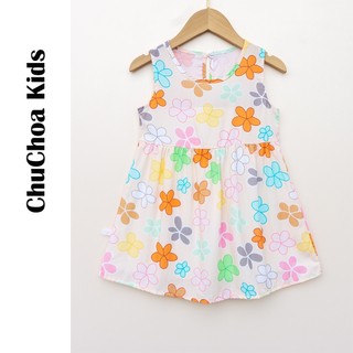 Váy Lanh bé gái, Đầm Lanh bé gái sát nách dáng suông ChuChoaKids [VBC26]