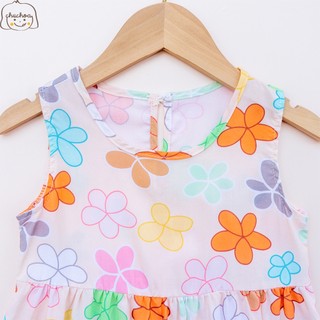Váy Lanh bé gái, Đầm Lanh bé gái sát nách dáng suông ChuChoaKids [VBC26]