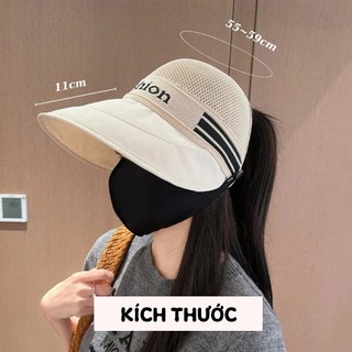 Mũ Chống Nắng Rộng Vành Có Nút Đeo Khẩu Trang Gấp Gọn Tiện Lợi, Mũ Mùa Hè Chống Tia UV Thời Trang Năng Động Trẻ Trung