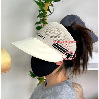 Mũ Chống Nắng Rộng Vành Có Nút Đeo Khẩu Trang Gấp Gọn Tiện Lợi, Mũ Mùa Hè Chống Tia UV Thời Trang Năng Động Trẻ Trung
