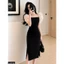 Đầm ôm umi phối tay tơ cổ vuông A2096